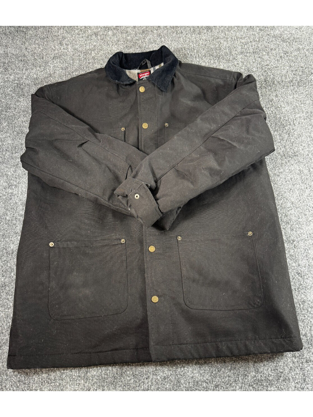 Wrangler Men’s Work Jacket Brown Blanket Lined Long Sleeve Size Large